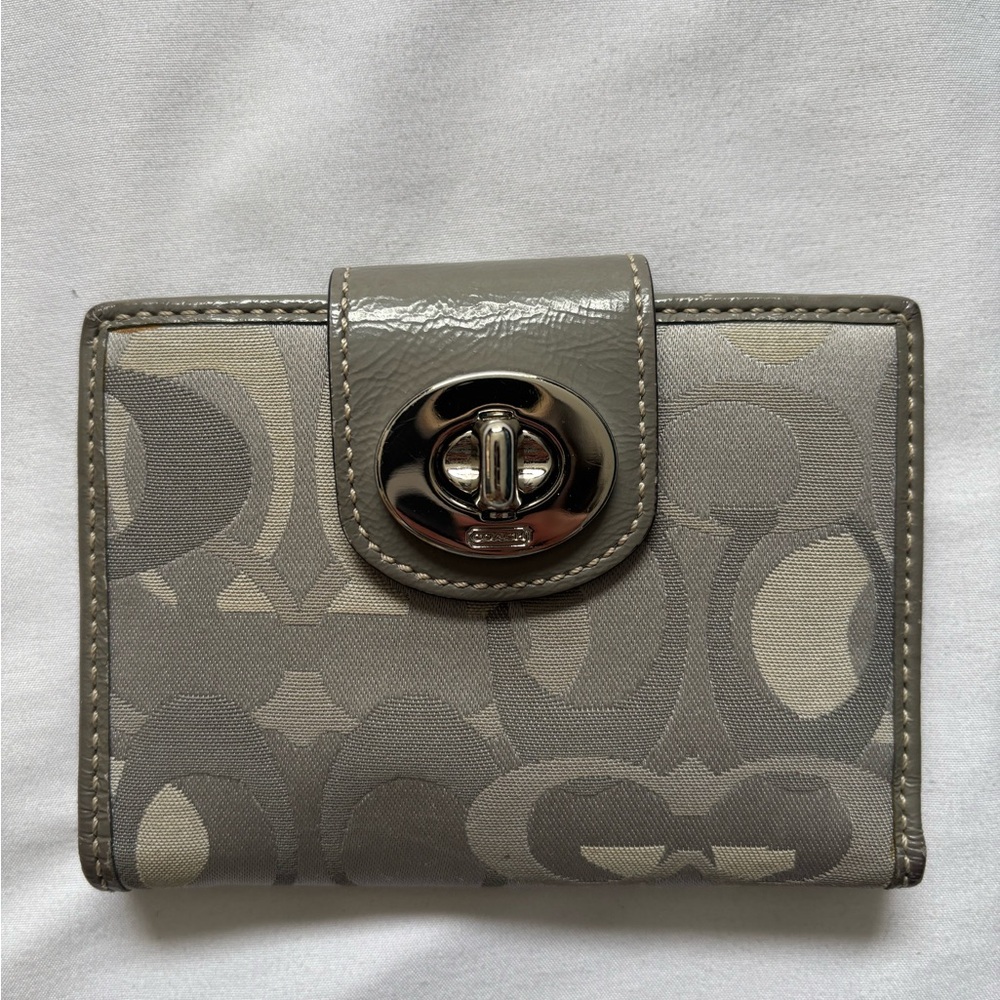 Coach Gray and Cream Women's Wallet